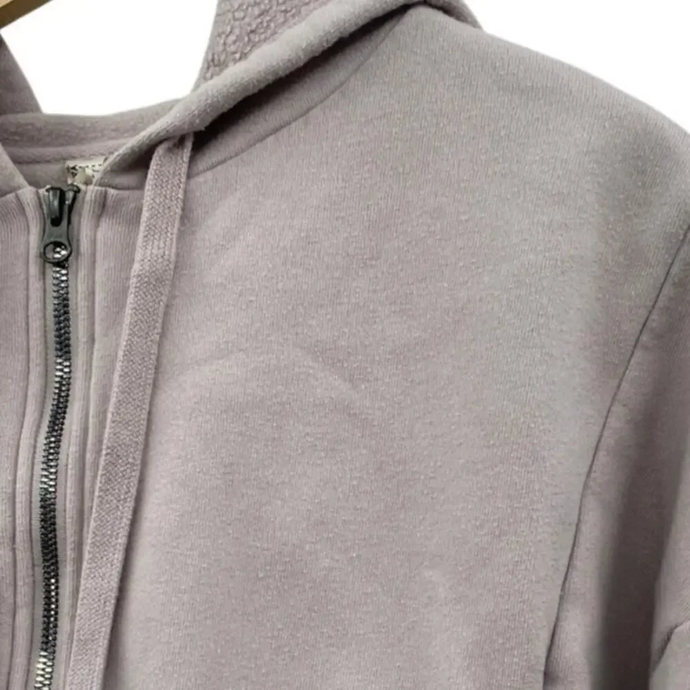 alo yoga light lavender cropped zip hoodie